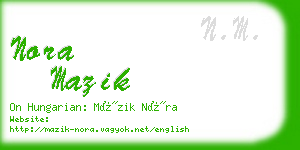 nora mazik business card